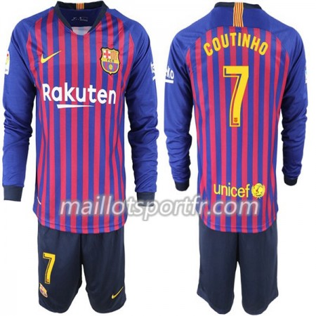 Maillot de Foot Barcelone Coutinho 7 Enfant Domicile 2018/19 ML